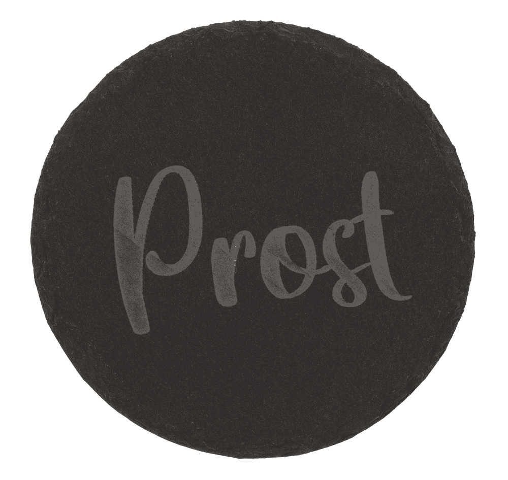 Slate coaster, with laser printing,