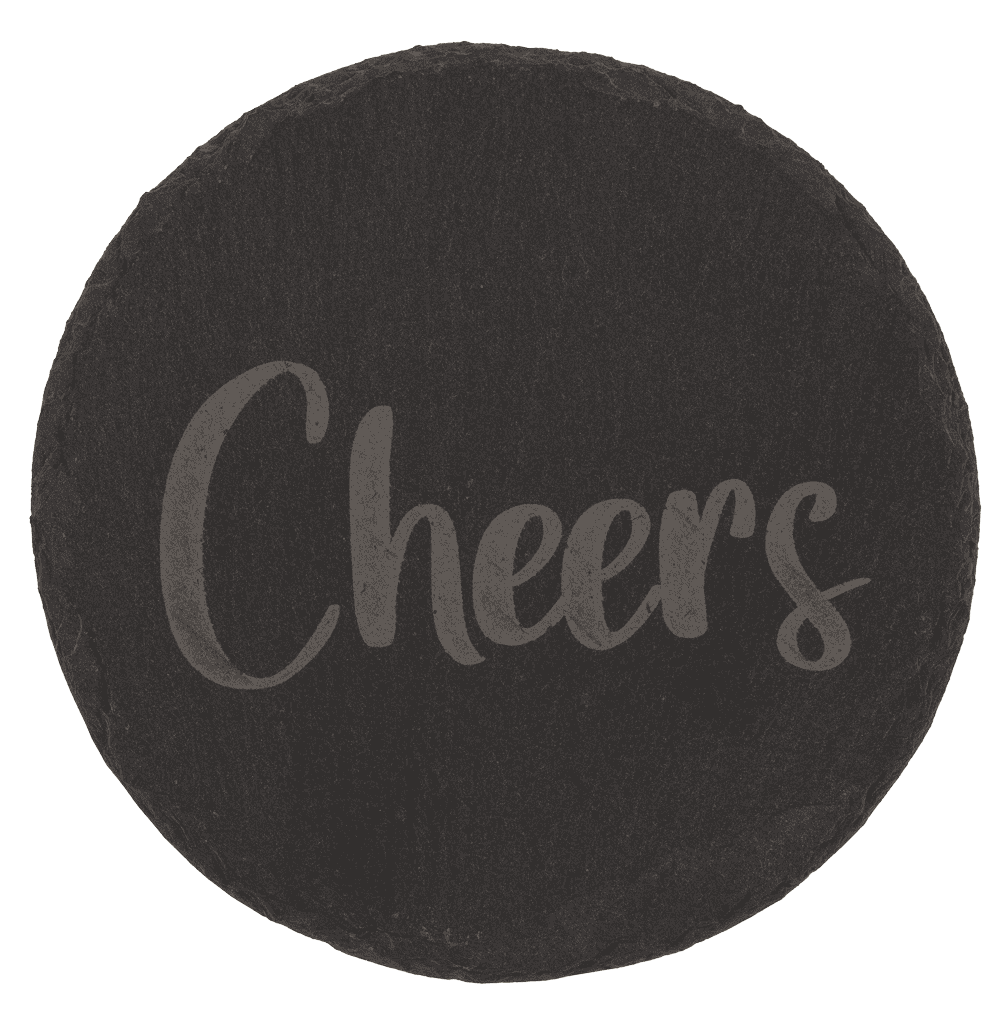 Slate coaster, with laser printing,