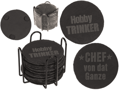 Slate coaster, with laser printing,