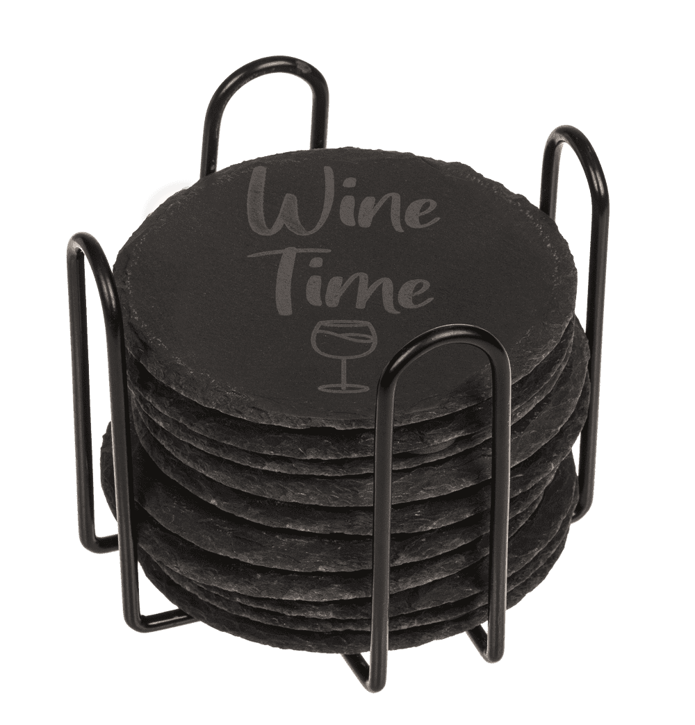 Slate coaster, with laser printing,