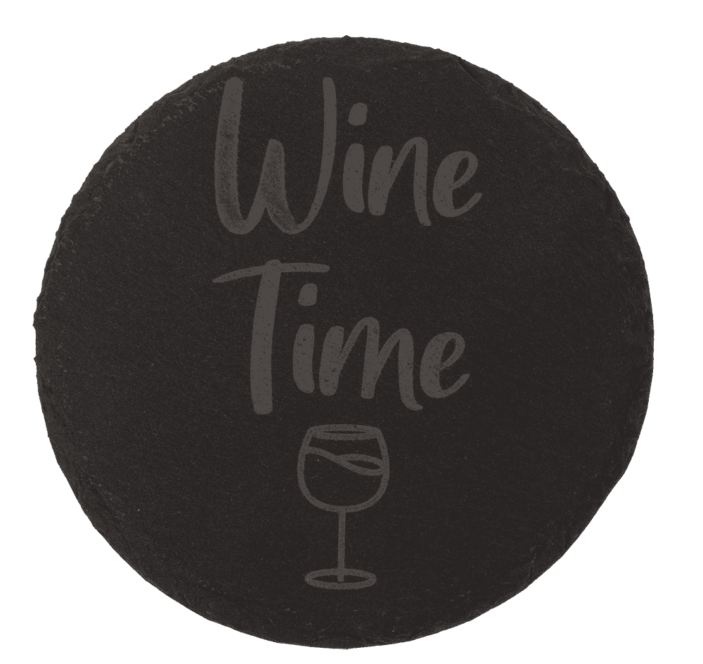 Slate coaster, with laser printing,