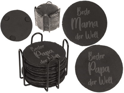 Slate coaster, with laser printing,