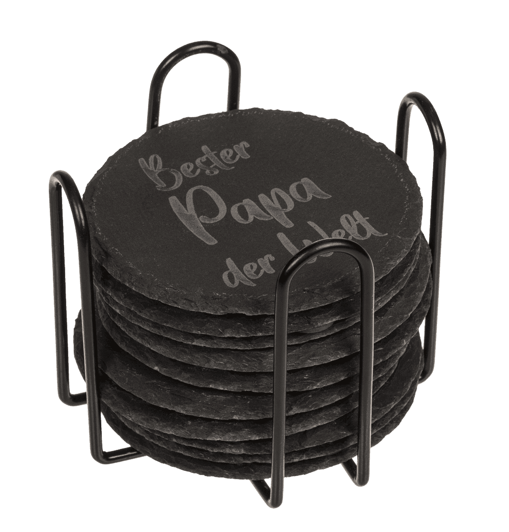 Slate coaster, with laser printing,