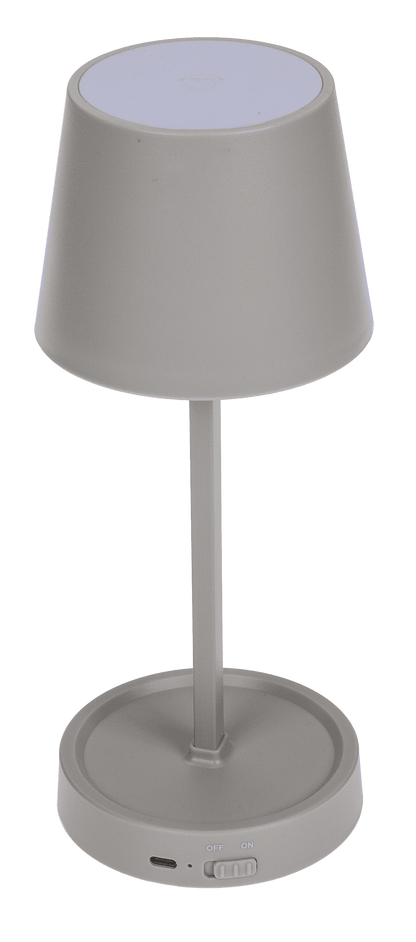 Grey colored table lamp with LED,