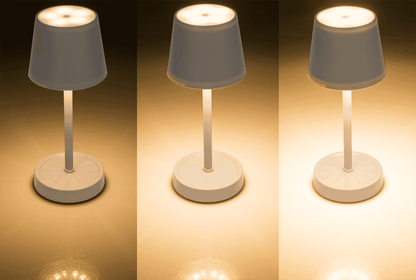 Grey colored table lamp with LED,