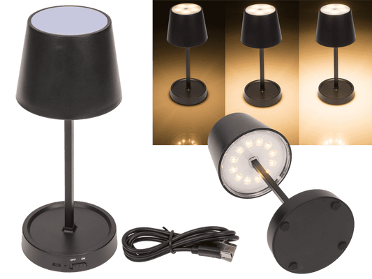 Black colored table lamp with LED,