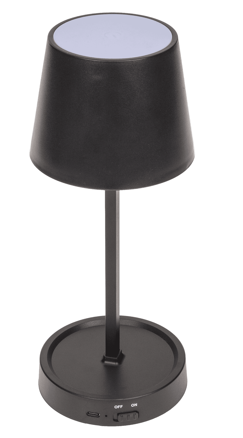 Black colored table lamp with LED,