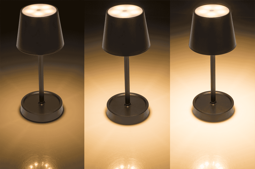 Black colored table lamp with LED,