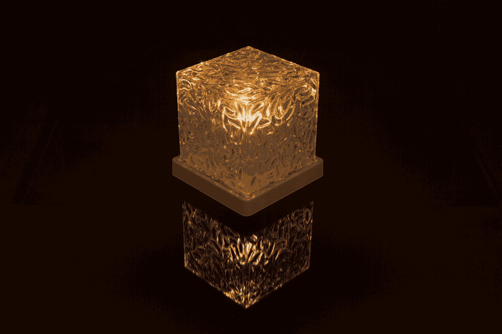 Acrylic lamp, Waves, 11.5 x 11.5 x 11.5 cm,