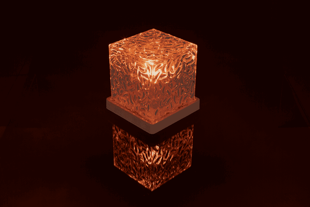 Acrylic lamp, Waves, 11.5 x 11.5 x 11.5 cm,