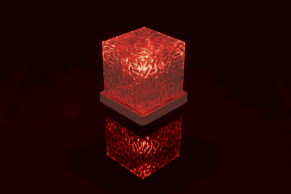 Acrylic lamp, Waves, 11.5 x 11.5 x 11.5 cm,