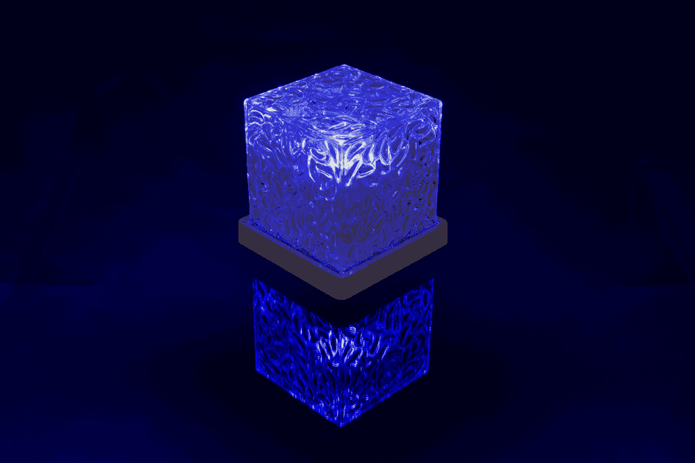 Acrylic lamp, Waves, 11.5 x 11.5 x 11.5 cm,