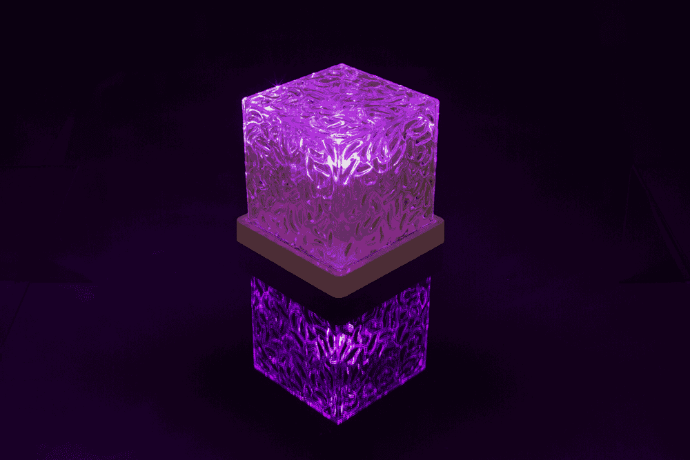 Acrylic lamp, Waves, 11.5 x 11.5 x 11.5 cm,