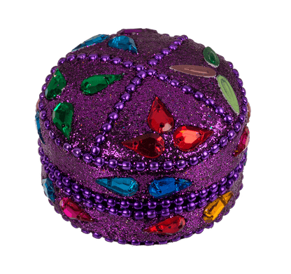 Multi coloured jewelry box with oriental design,