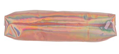 PU bag with zipper, metallic finsih,