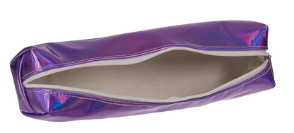 PU bag with zipper, metallic finsih,