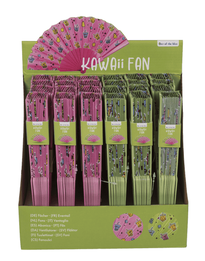 Plastic fan, Bubble Tea. 23 x 40 cm,