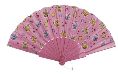 Plastic fan, Bubble Tea. 23 x 40 cm,
