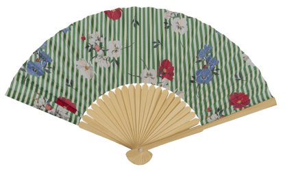 Fan, oriental flower,