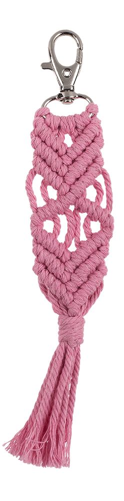 Metal key chain, Makramee style,