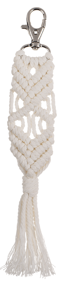 Metal key chain, Makramee style,