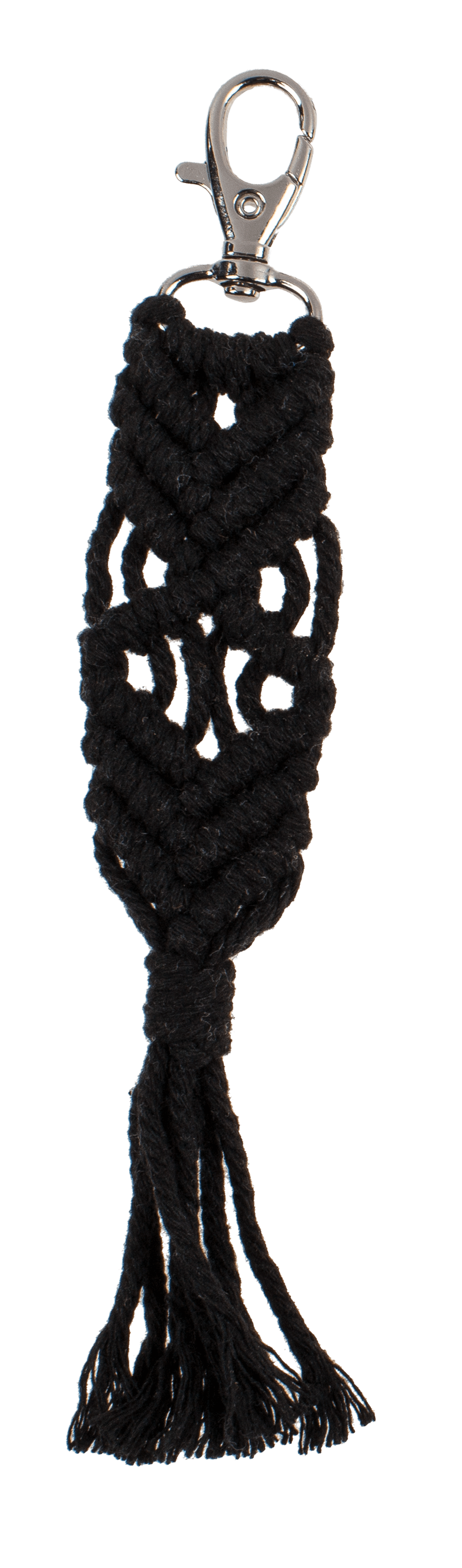 Metal key chain, Makramee style,