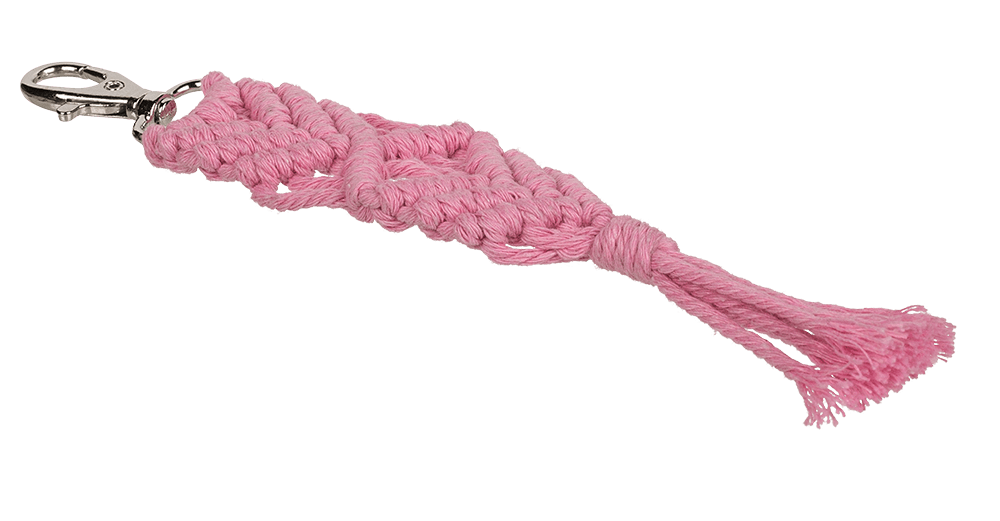 Metal key chain, Makramee style,