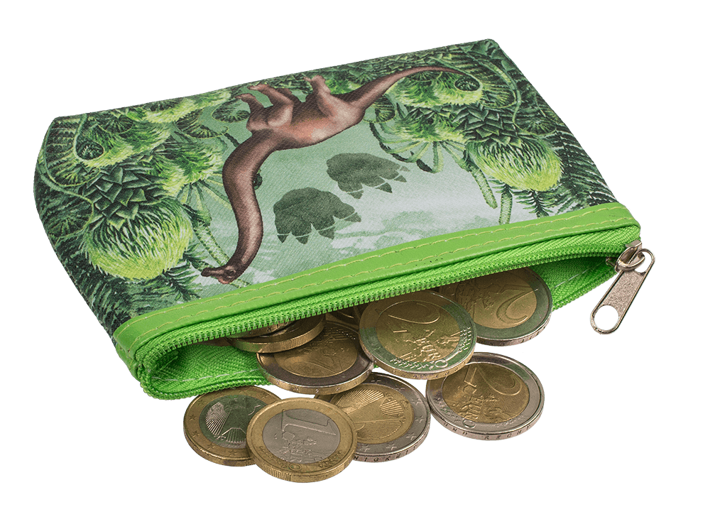 Purse, dinsaour, ca. 13 x 9 cm,