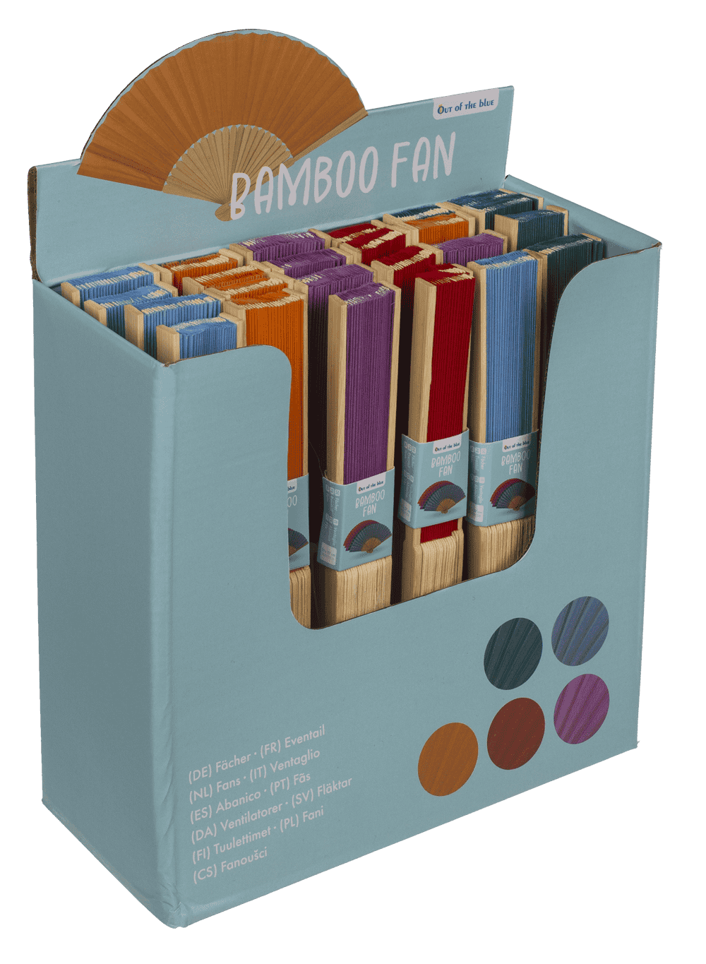 Fan, Summer mix, 21 cm, bamboo,