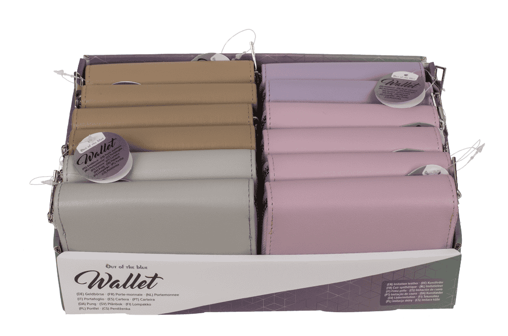 Artificial leather wallet, Pastell,