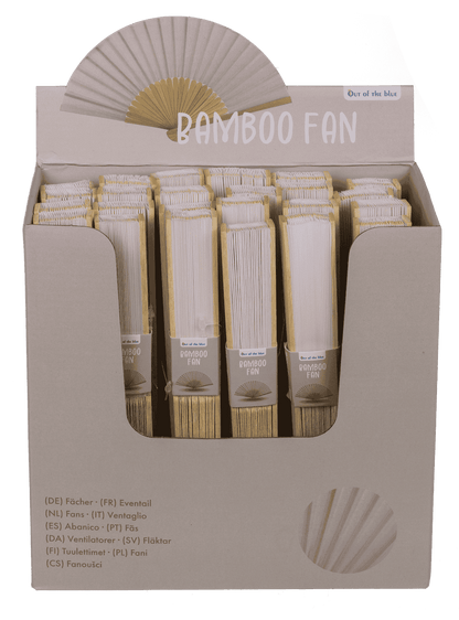 Fan, Shine White, 21 cm, bamboo,