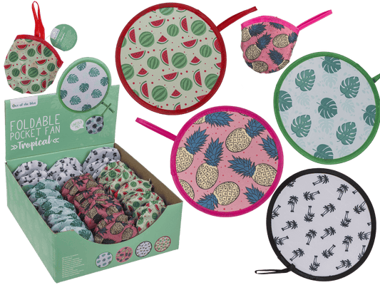 Foldable pocket fan, Tropical,