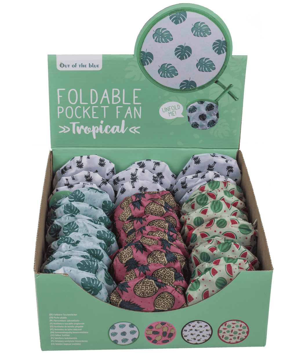 Foldable pocket fan, Tropical,