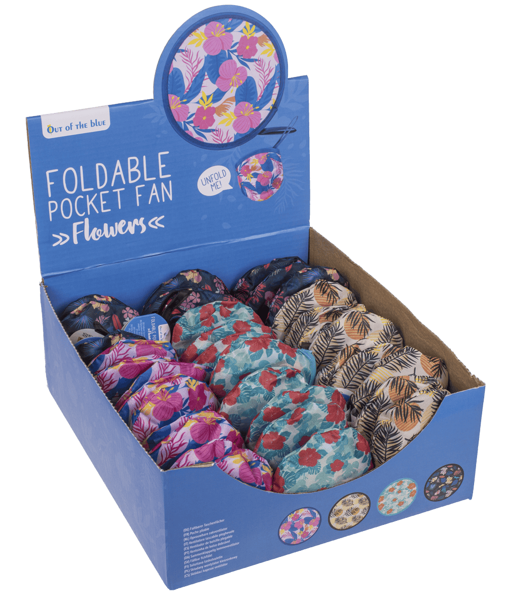 Faltbaber pocket fan, Flowers,