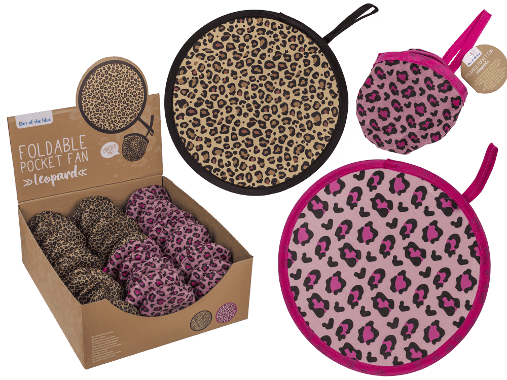 Foldable pocket fan, Leopard,