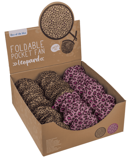 Foldable pocket fan, Leopard,