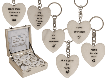 Metal key ring, Positive Hearts,