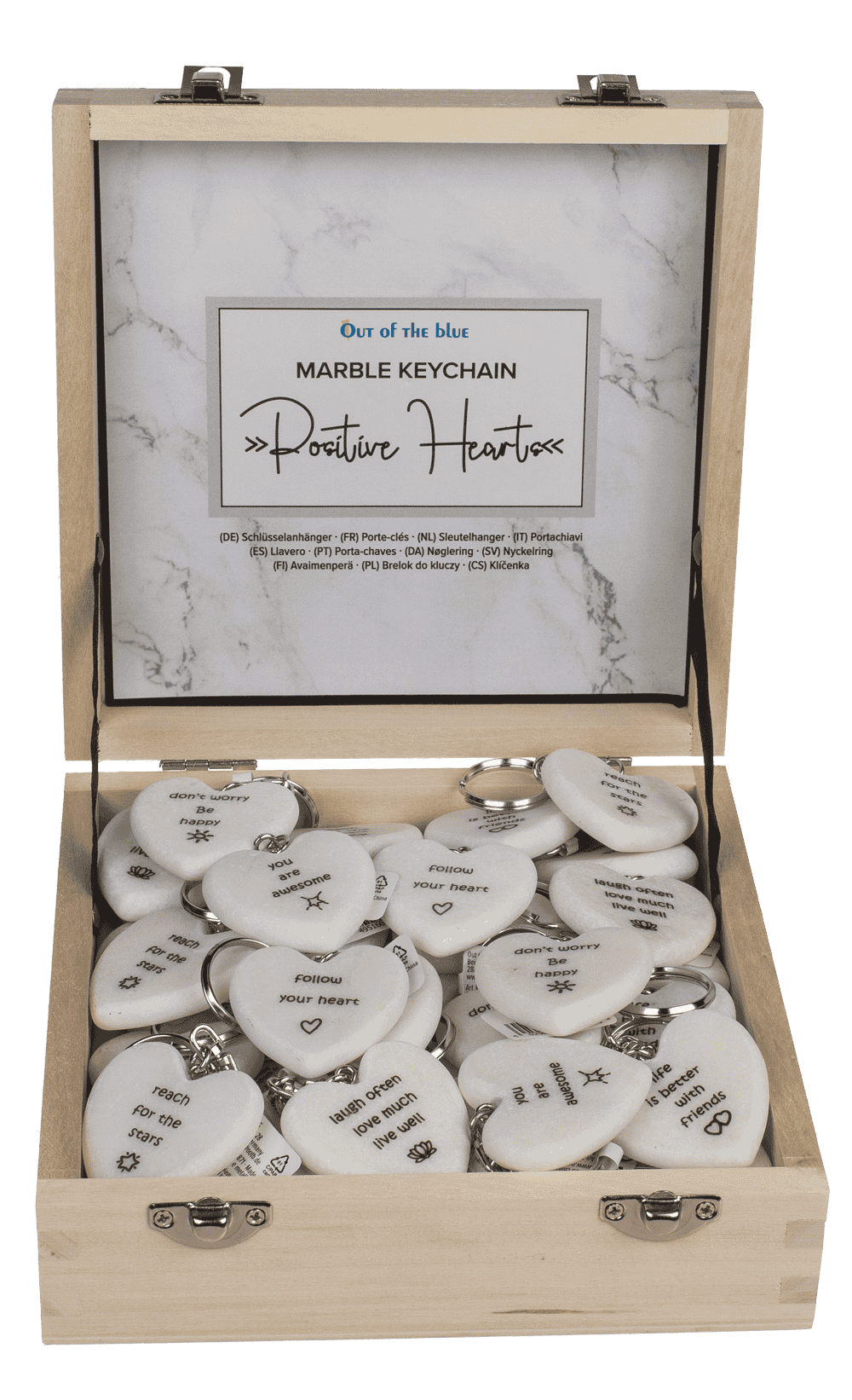 Metal key ring, Positive Hearts,