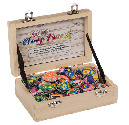 Metal keychain, Clay Heart,