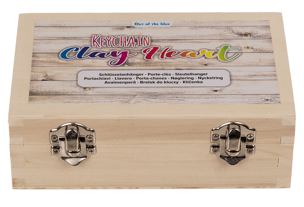 Metal keychain, Clay Heart,