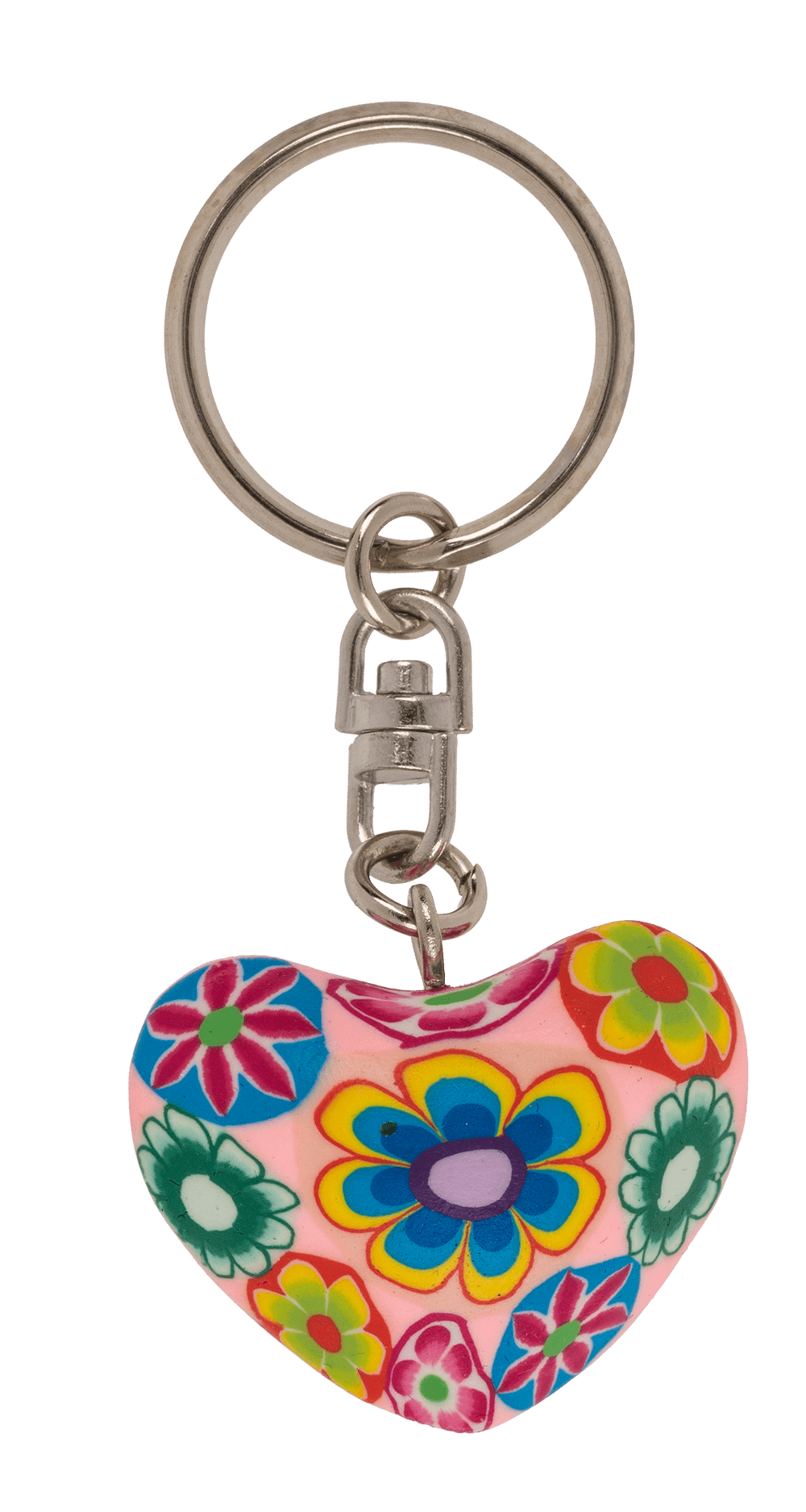 Metal keychain, Clay Heart,