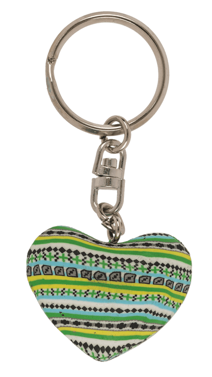 Metal keychain, Clay Heart,