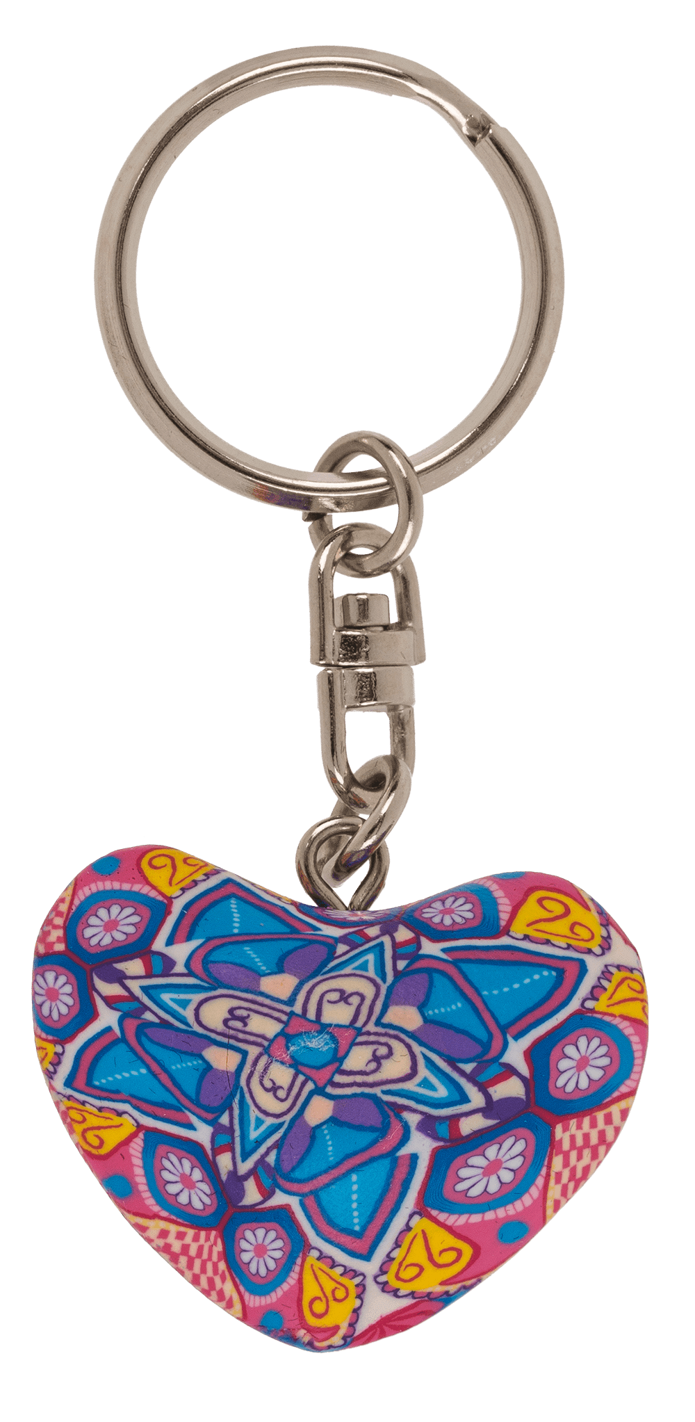 Metal keychain, Clay Heart,