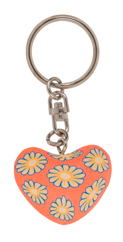 Metal keychain, Clay Heart,