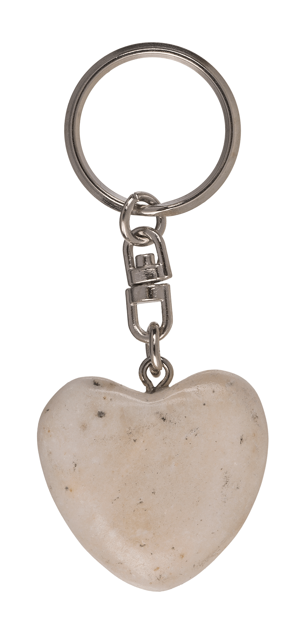 Metal Keychain, Worry Heart Natural Stones,