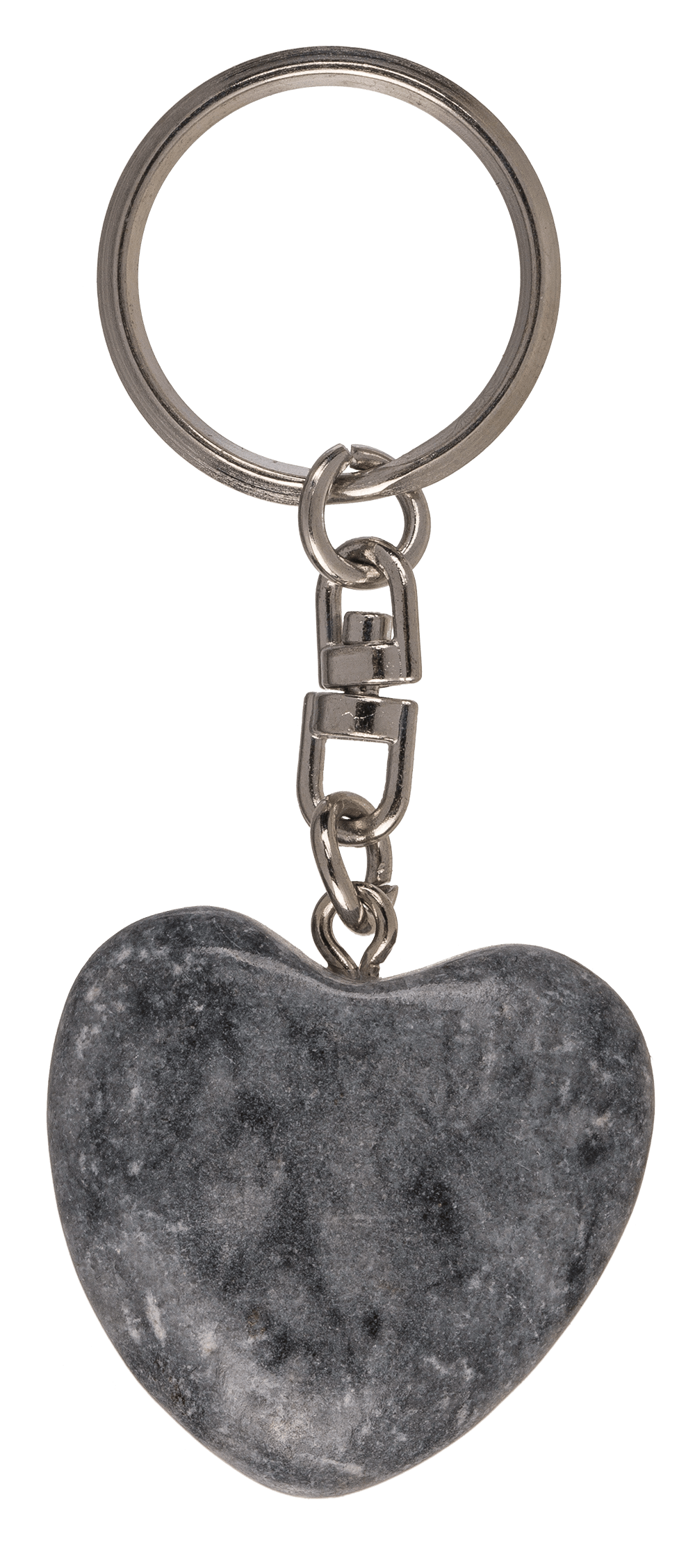 Metal Keychain, Worry Heart Natural Stones,