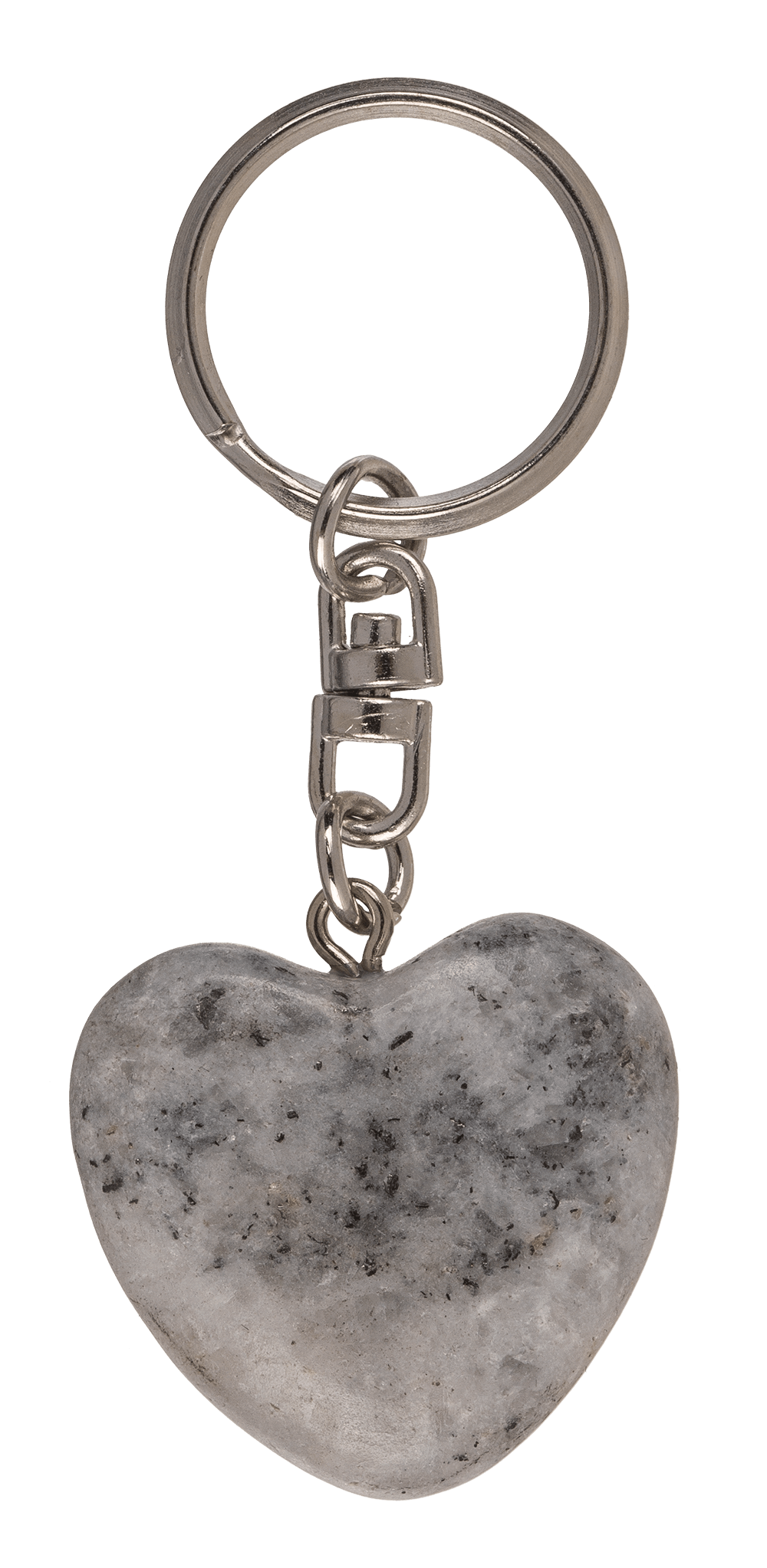Metal Keychain, Worry Heart Natural Stones,