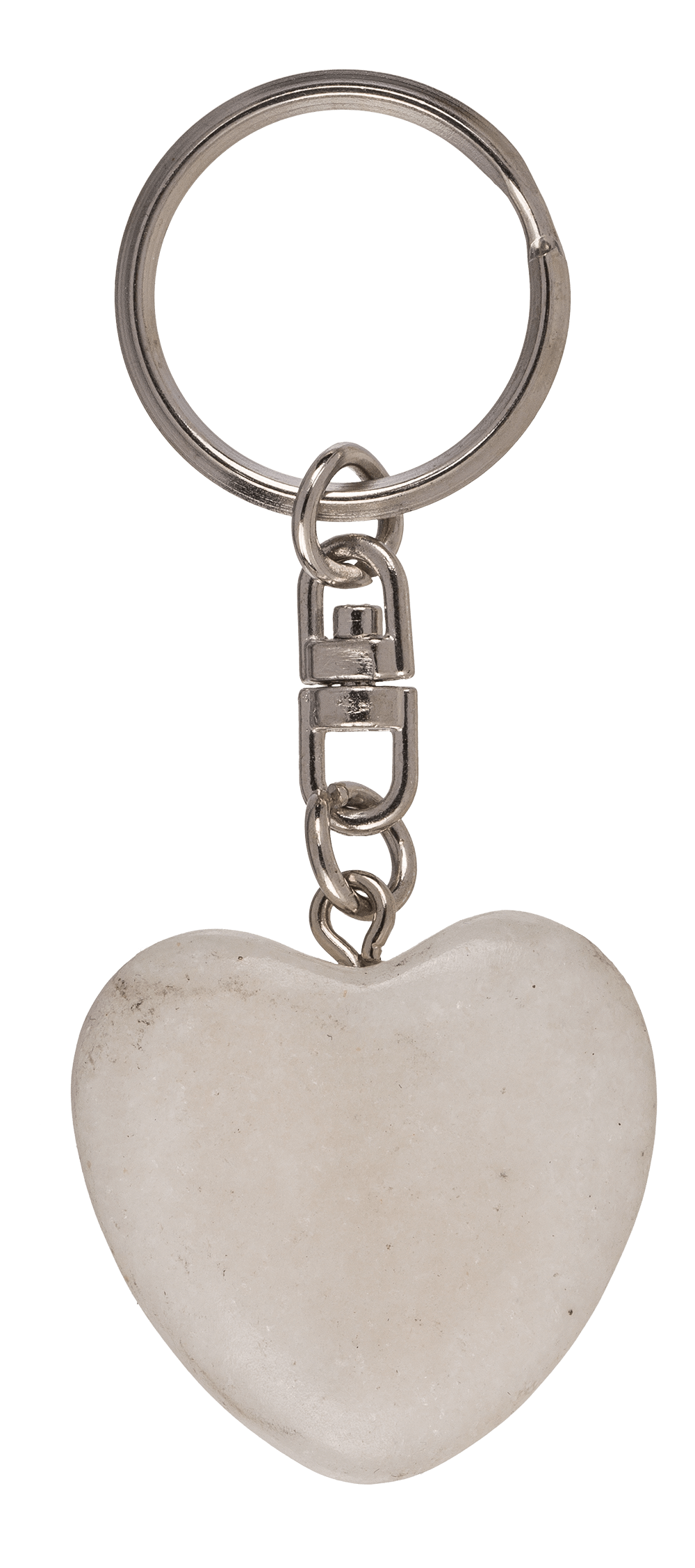 Metal Keychain, Worry Heart Natural Stones,