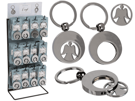 Metal Keychain, Angel, with Trolley Coin,