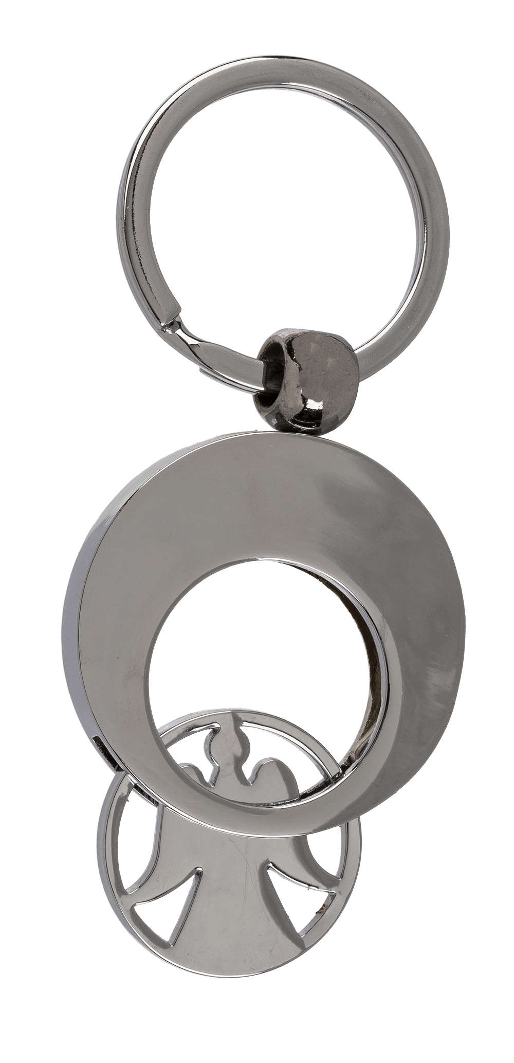 Metal Keychain, Angel, with Trolley Coin,